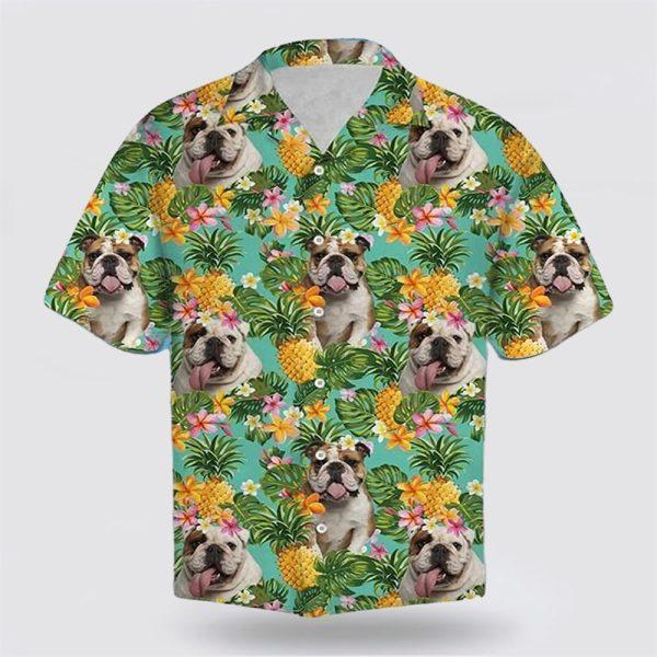 Bulldog Is So Cute Tropic Background Hawaiin Shirt – Gift For Pet Lover