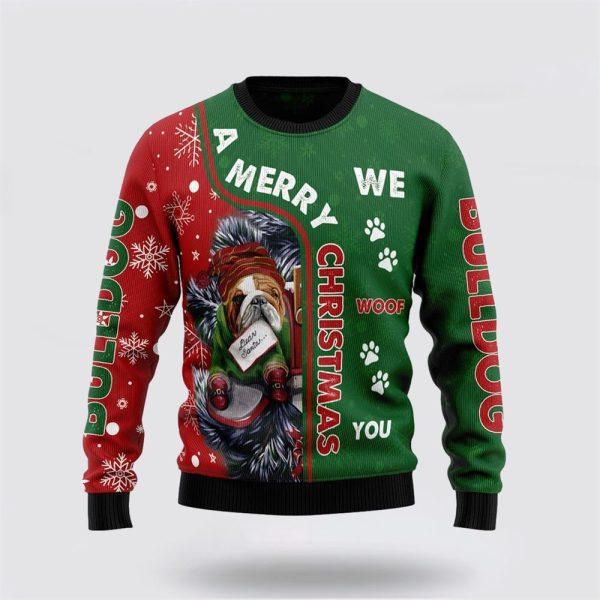 Bulldog Ugly Christmas Sweater 3D – Pet Lover Christmas Sweater