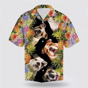 Bulldog With Cute Face Tropic Hawaiin Shirt…