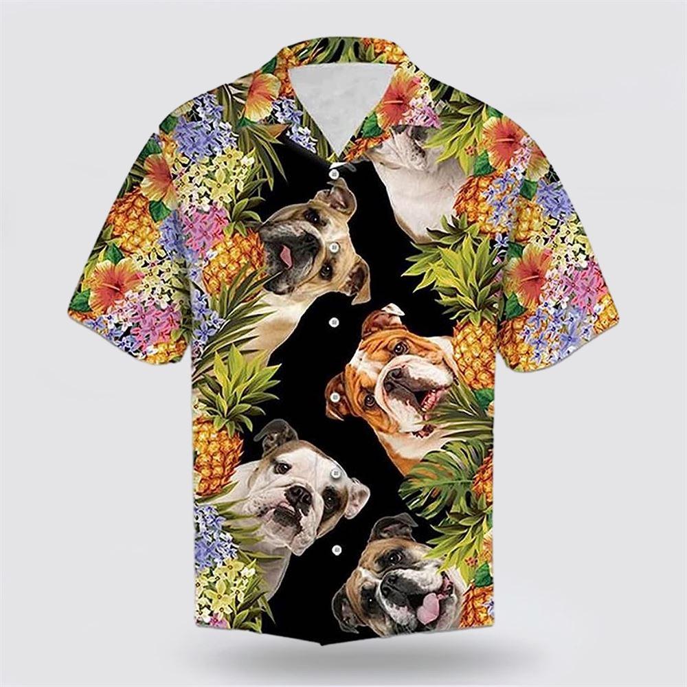 Bulldog With Cute Face Tropic Hawaiin Shirt – Gift For Pet Lover