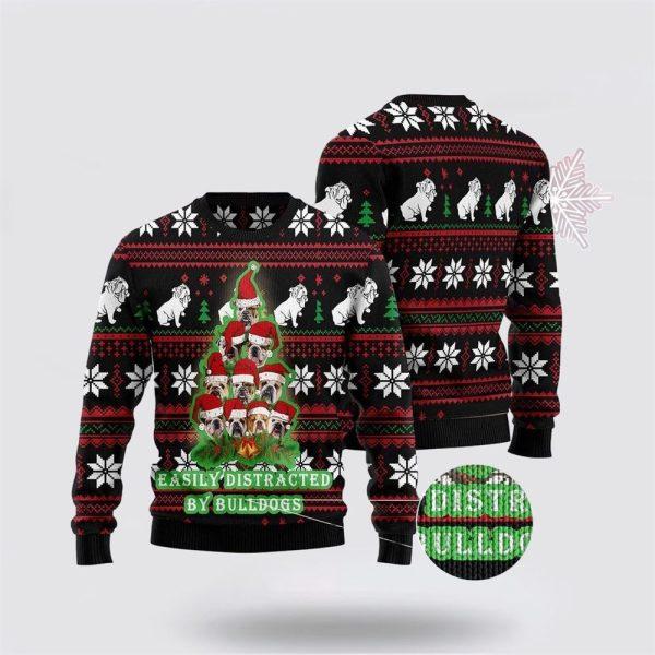 Bulldogs Tree Ugly Christmas Sweater 3D – Pet Lover Christmas Sweater