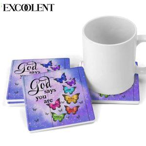 Butterfly God Says You Are Stone Coasters Coasters Gifts For Christian 2 oyqscn.jpg