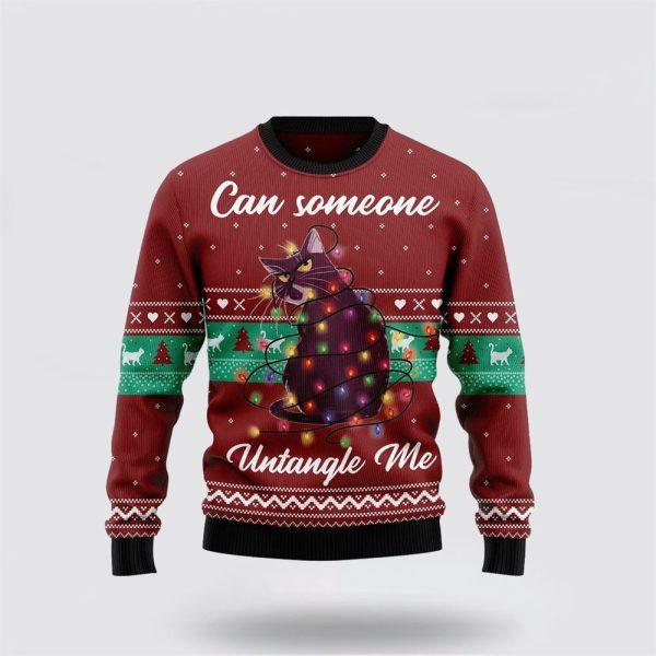 Can Someone Untangle Me Cat Ugly Christmas Sweater – Cat Lover Christmas Sweater