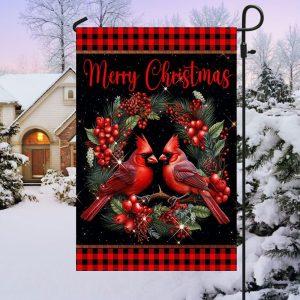 Cardinal Merry Christmas Flag 3