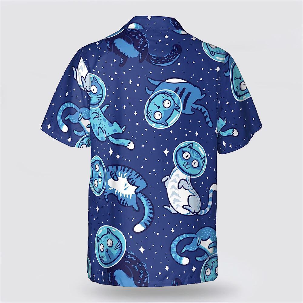 Cat Astronaut Flying On The Sky Night Pattern Hawaiin Shirt – Gifts For Pet Lover