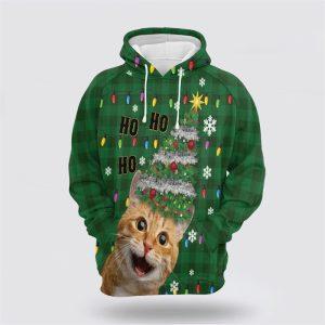 Cat Christmas All Over Print 3D Hoodie…