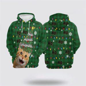 Cat Christmas All Over Print 3D Hoodie Pet Lover Christmas Hoodie 2