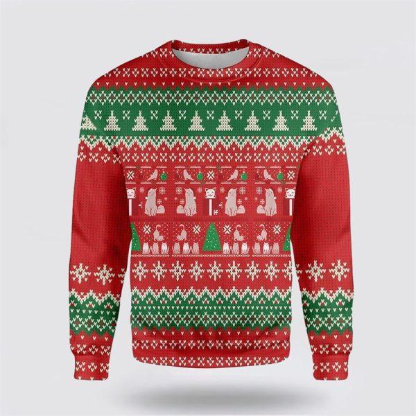 Cat Christmas Present Ugly Christmas Sweater – Cat Lover Christmas Sweater
