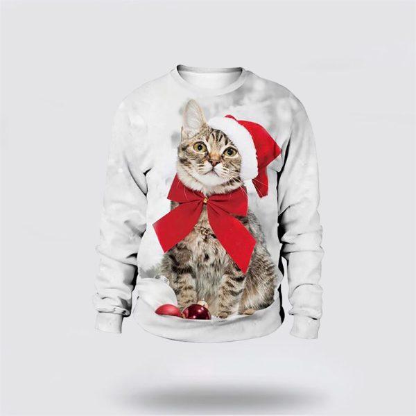 Cat Merry Christmas white Sweater – Cat Lover Christmas Sweater