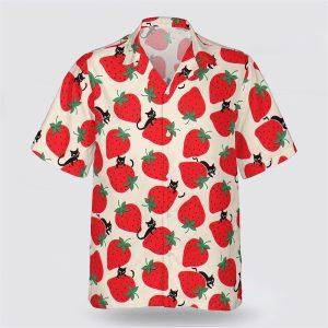 Cat On The Red Strawberry Pattern Hawaiin…