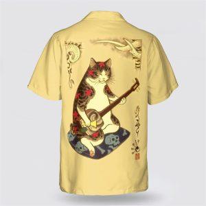 Cat Sitting Using Musical Instrument Pattern Hawaiin Shirt Gifts For Pet Lover 2 stygx4.jpg