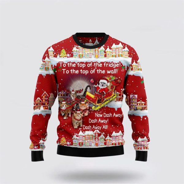 Cat Sleigh Christmas Ugly Christmas Sweater – Cat Lover Christmas Sweater