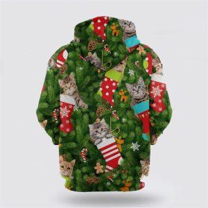 Cat Socks Christmas All Over Print Hoodie Cat Lover Christmas Hoodie 2