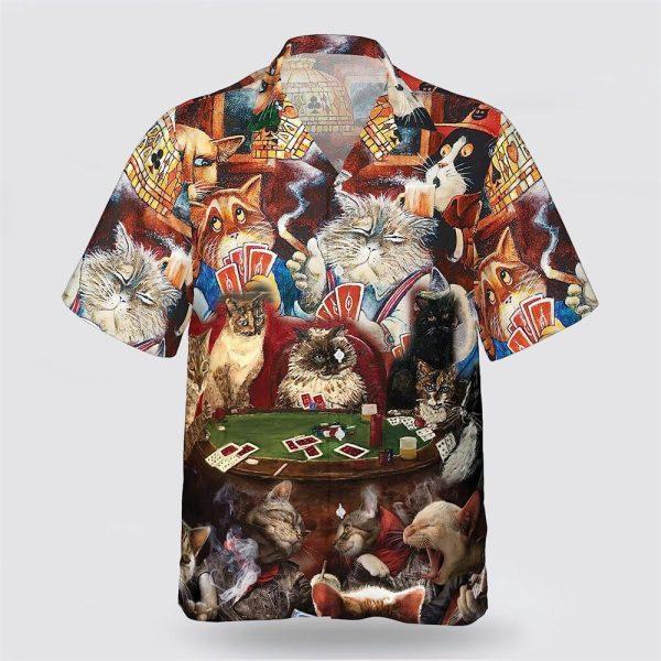 Cats At The Entertainment Street Pattern Hawaiin Shirt – Gifts For Pet Lover
