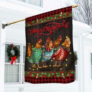 Chicken Hen Christmas Flag Three Hens –…
