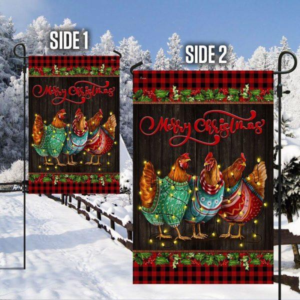 Chicken Hen Christmas Flag Three Hens – Christmas Flag Outdoor Decoration