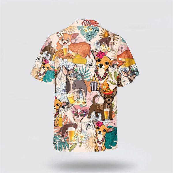 Chihuahua Dog With Beer Tropic Pattern Hawaiian Shirt – Gift For Dog Lover