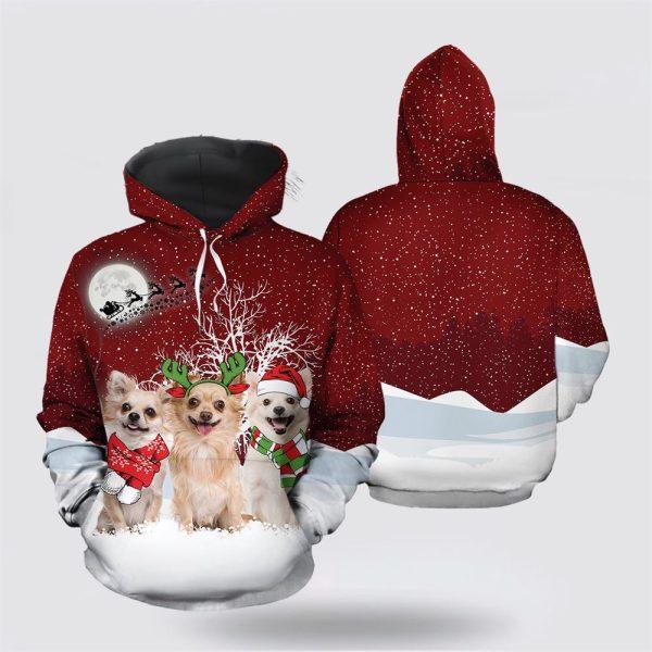 Chihuahua Wonderful Time Christmas All Over Print 3D Hoodie – Pet Lover Christmas Hoodie