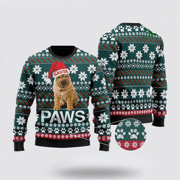 Chinese Shar-Pei Santa Printed Christmas Ugly Sweater – Pet Lover Christmas Sweater