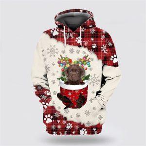 Chocolate Labrador In Snow Pocket Merry Christmas…