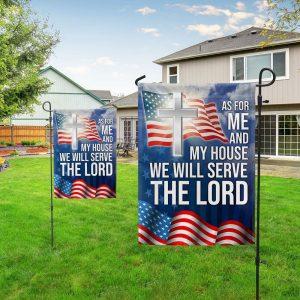 Christian Cross As For Me And My House We Will Serve The Lord Flag 2