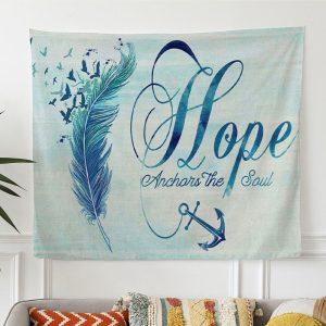 Christian Wall Art Feather Hope Anchors The…