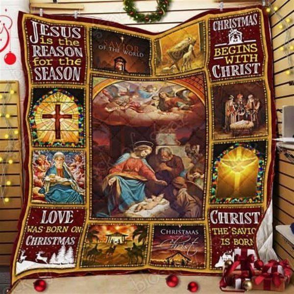 Christmas Begins With Christ Christian Quilt Blanket – Christian Gift For Believers
