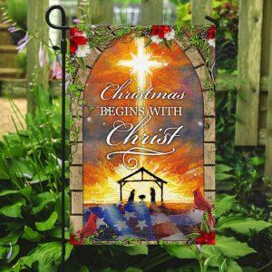 Christmas Begins With Christ Flag 3