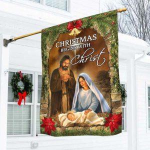 Christmas Begins With Christ Flag Nativity Of Jesus 3