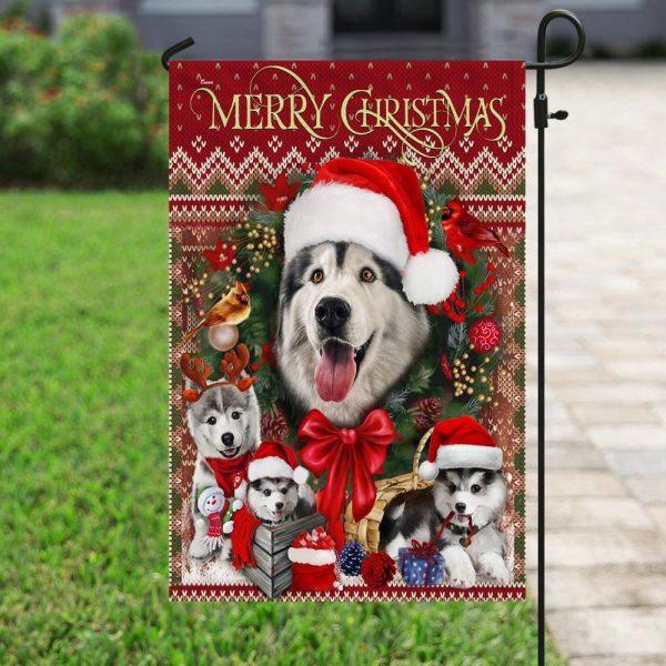 Christmas Begins With Husky Flag – Christmas Flag Outdoor Decoration
