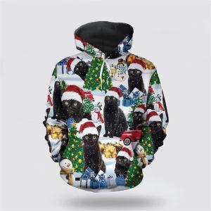 Christmas Black Cat All Over Print 3D Hoodie Pet Lover Christmas Hoodie 1
