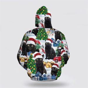 Christmas Black Cat All Over Print 3D Hoodie Pet Lover Christmas Hoodie 2