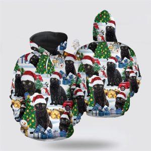 Christmas Black Cat All Over Print 3D Hoodie Pet Lover Christmas Hoodie 3