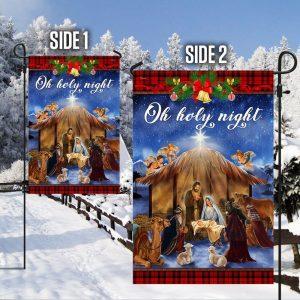 Christmas Flag Nativity Scene Oh Holy Night Jesus Was Born 4