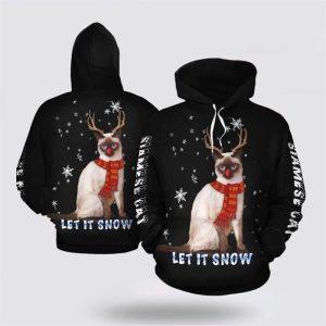 Christmas Siamese Cat Black Funny 3D All…