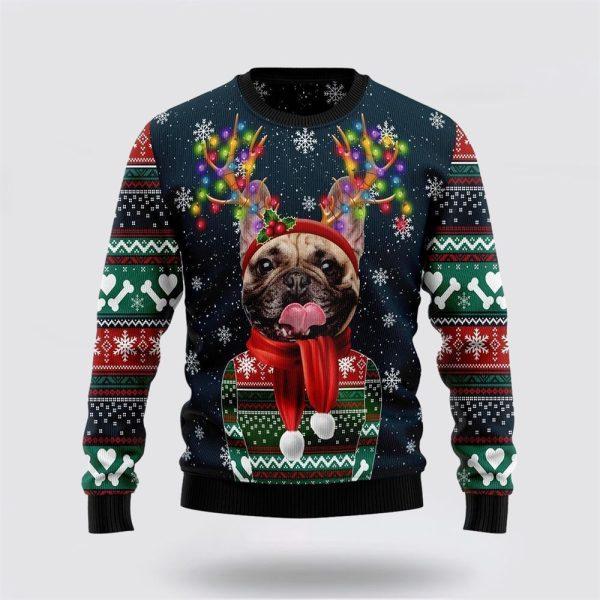Cool French Bulldog Ugly Christmas Sweater – Pet Lover Christmas Sweater