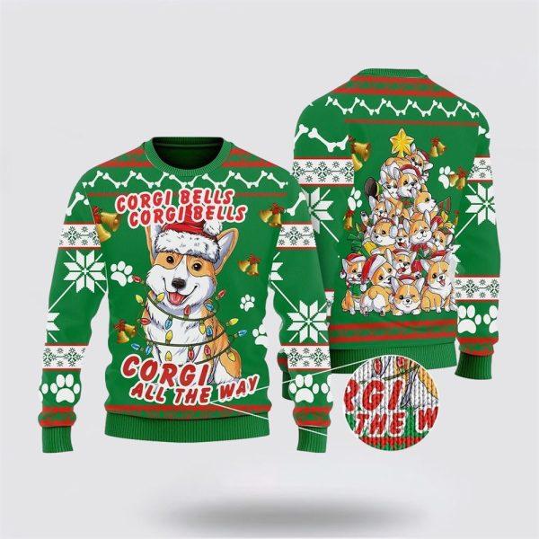 Corgi Dog Bells Christmas Ugly Christmas Sweater – Dog Lover Christmas Sweater