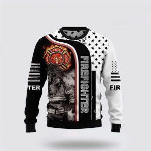 Cozy Firefighter Ugly Christmas Sweater – Christmas Gifts For Firefighters