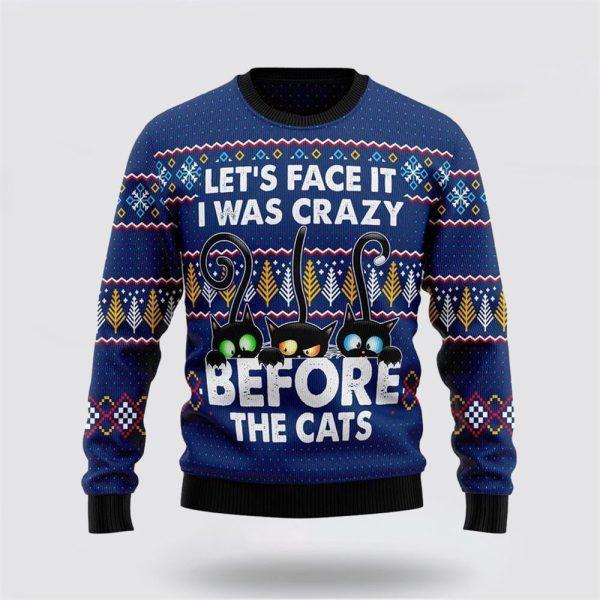 Crazy Cat Ugly Christmas Sweater – Cat Lover Christmas Sweater