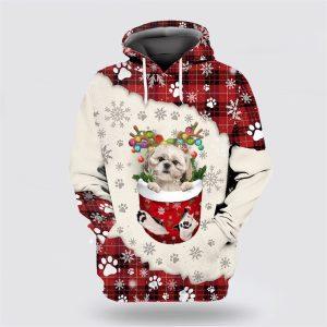 Cream Shih Tzu In Snow Pocket Merry…