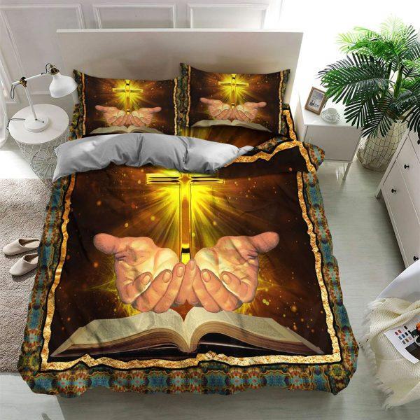 Cross Christian Quilt Bedding Set – Christian Gift For Believers