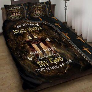 Cross Way Maker Miracle Worker My God That Is Who You Are Christian Quilt Bedding Set Christian Gift For Believers 1 jh4wh2.jpg
