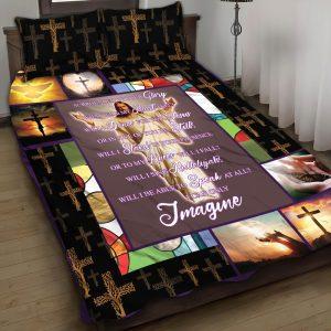 Cross and Butterfly Christian Quilt Bedding Set – Christian Gift For Believers