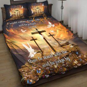 Cross and Dove Christian Quilt Bedding Set – Christian Gift For Believers