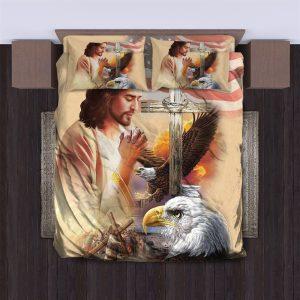Cross and Eagle Christian Quilt Bedding Set Christian Gift For Believers 3 clvjuz.jpg