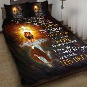 Cross and Lion Christian Quilt Bedding Set – Christian Gift For Believers