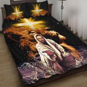 Cross and Lion Jesus Bedding Set Christian Gift For Believers 1 klqbgy.jpg