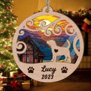 Custom Christmas Suncatcher Ornament Beagle – Christmas…