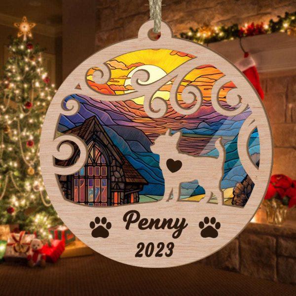 Custom Christmas Suncatcher Ornament Chihuahuas – Christmas Ornaments Personalized Gift For Dog Lover
