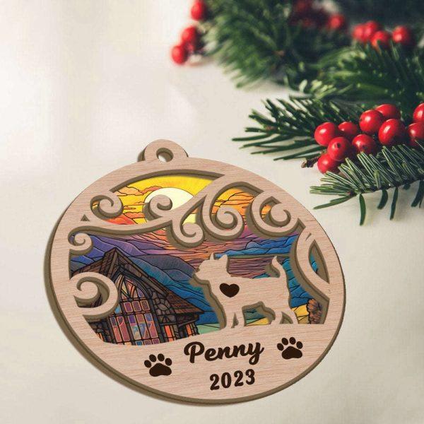 Custom Christmas Suncatcher Ornament Chihuahuas – Christmas Ornaments Personalized Gift For Dog Lover